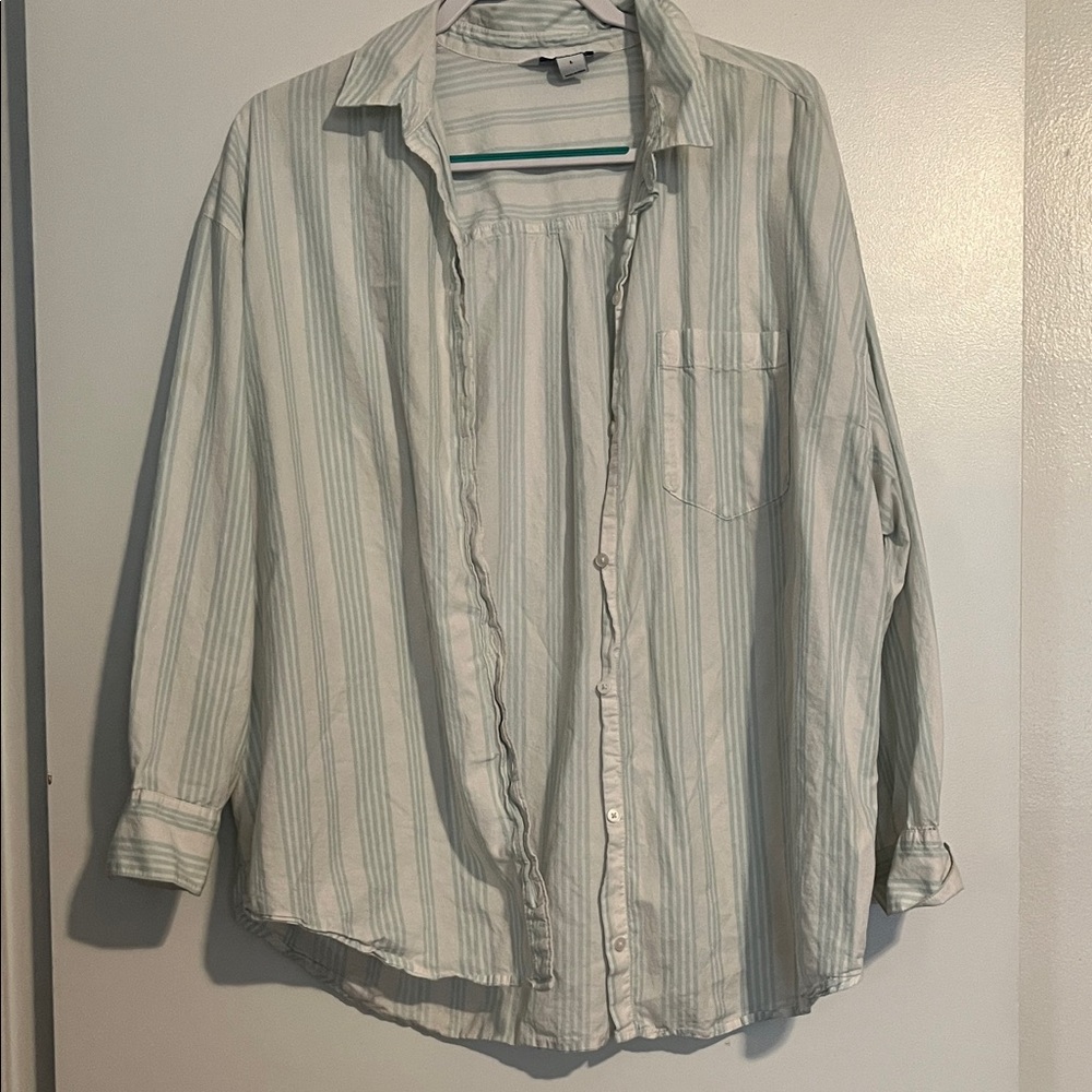 Old Navy Light Blue Striped Shirt